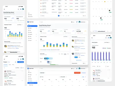 HR Mangement SaaS Platform UI/UX Design | TeamTrek figma hr management hrm mobile responsive product design saas saas design saas product saas product design ui design user centric user experience uxui