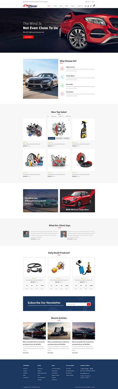 CarZone - Automotive Parts & Accessories Store about us automotive automotive parts banner car car accessories car products cart e commerce graphic design layout logo minimalistic online store uiux web design website