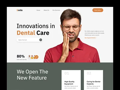 Dental Clinic Website Design dental dental app dental care dental clinic dental logo dental website design homepage landingpage logo responsive ui ui ux website