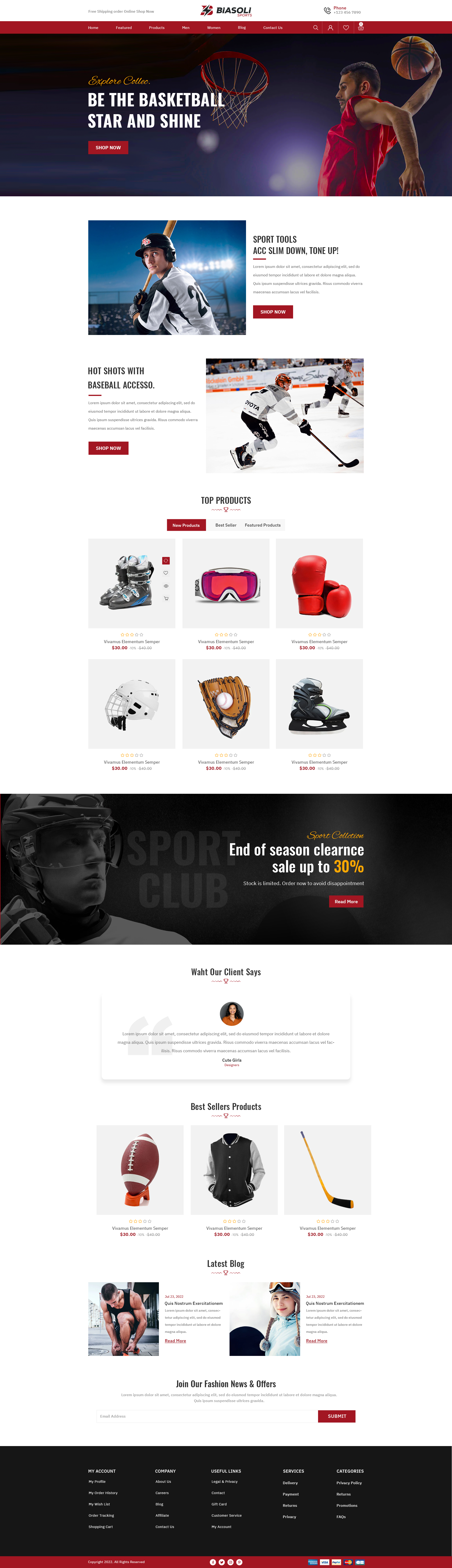 Biasoli - Sports Gear & Equipment Store athletic products banner basketball boll branding design e commerce graphic design logo minimalistic motion graphics online store sports sports equipment sports gear ui uiux web design