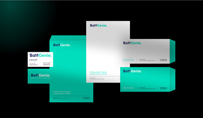 Collaterals for BattGenie branding collaterals creative design graphic design illustration