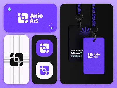 Anio Ars Logo in UI Contexts agency brand identity branding graphic design grid system id design logo design ui