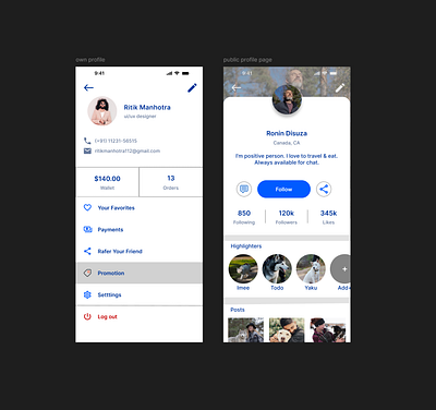 Profile page dailyui profil page ui