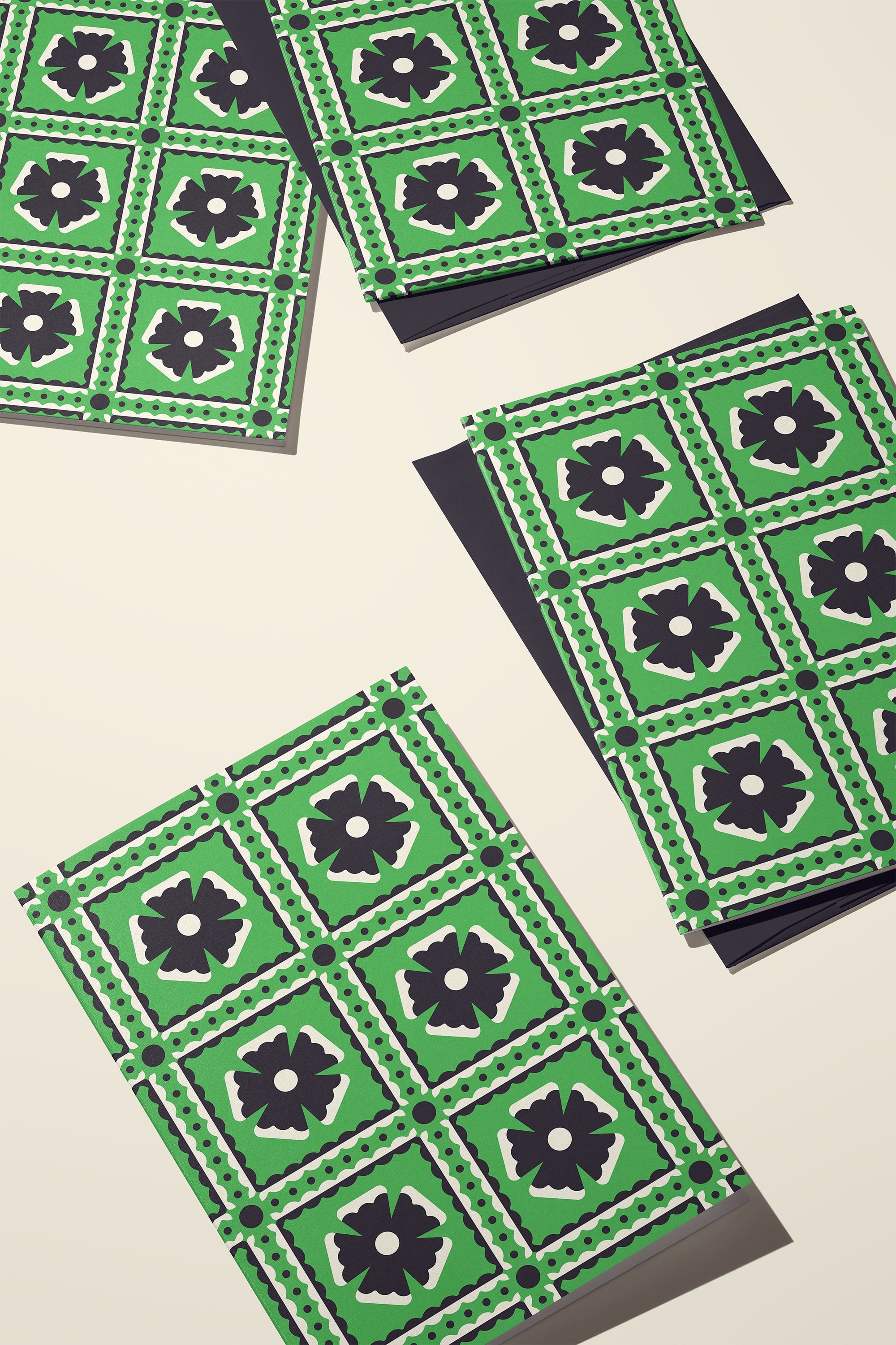 Checkered Bloom Pattern Greeting Cards checker pattern design floral greeting card illustration pattern stationery