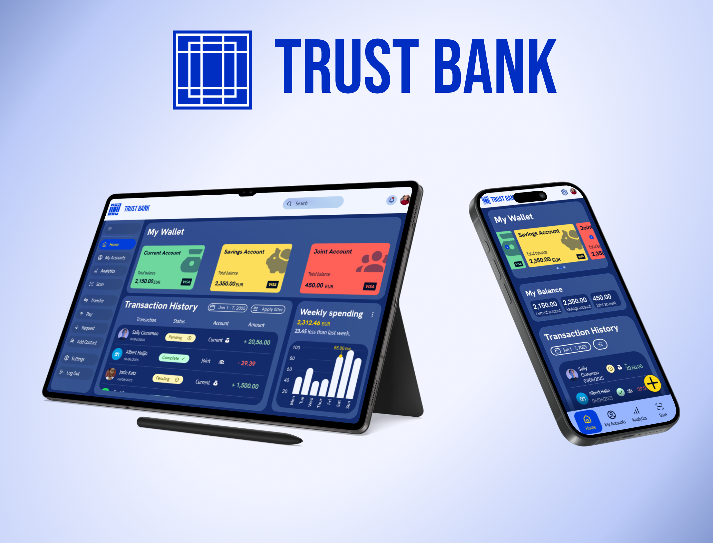 Trust Bank | Responsive UI Design app design banking app branding fintech app logo mobile design product design ui ui design web design