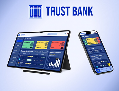 Trust Bank | Responsive UI Design app design banking app branding fintech app logo mobile design product design ui ui design web design