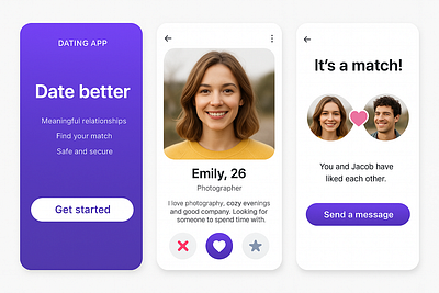 Dating App Design daily daily ui daily ux dating dating app design graphic design mobile mobile app mobile app design new ui ui design uiux ux ux design