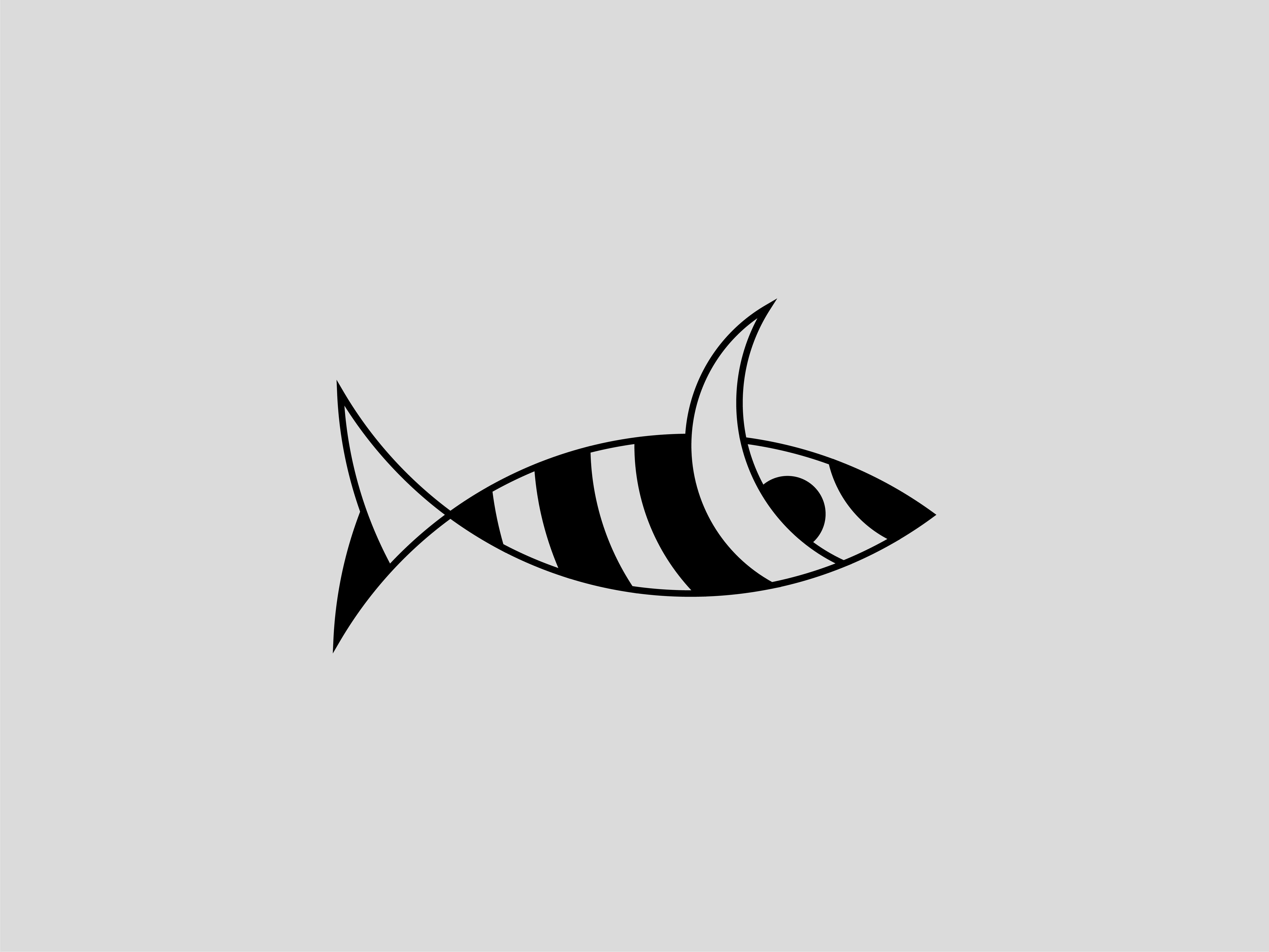 Zebrish (Zebra+Fish) Canned Fish! awesome black and white brand identity branding canned fish cool fish logo icon minimalist simple symbol zebra zebrish