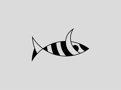Zebrish (Zebra+Fish) Canned Fish! awesome black and white brand identity branding canned fish cool fish logo icon minimalist simple symbol zebra zebrish