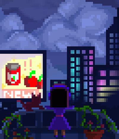 Pixel Night art cute design graphic design illustration pixel ui vector