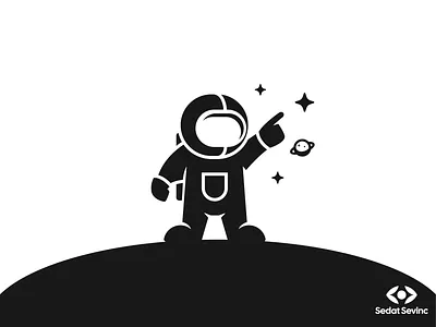 Galactic Kid Astronaut monochrome