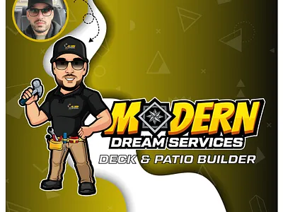 Custom Cartoon Logo for Deck & Patio Builder | Cartoon LogoX building service