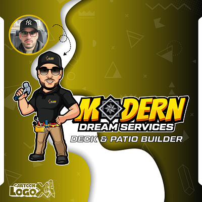 Custom Cartoon Logo for Deck & Patio Builder | Cartoon LogoX building service
