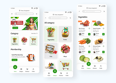 Vegeta Grocery App app design case study grocery app ui deaign uiux ux design