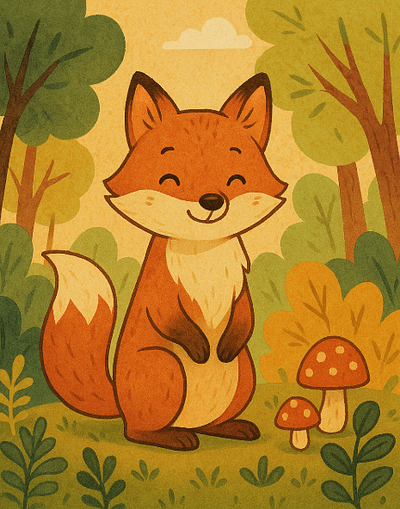 Fox in the forest ai art cuteart forest fox foxintheforest funnyart