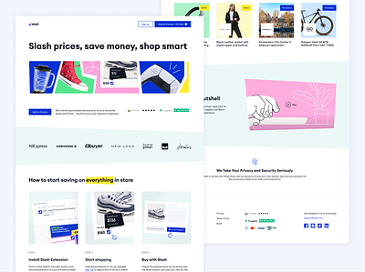 Slash Landing Page browser extension chrome chrome extension discount landing page shopping ui ux