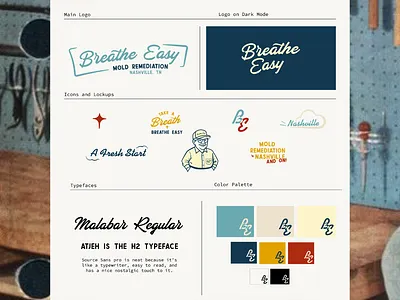Breathe Easy Brand Identity brand identity branding logo vintage branding
