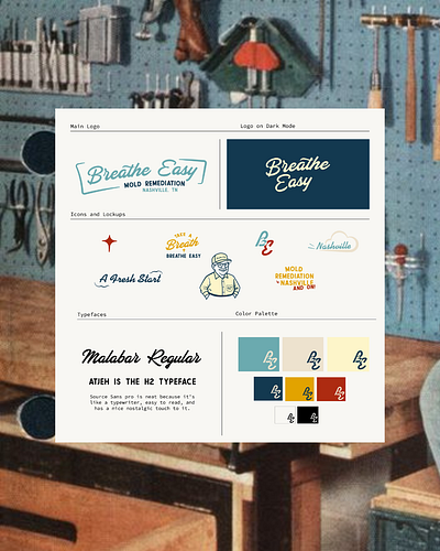 Breathe Easy Brand Identity brand identity branding logo vintage branding