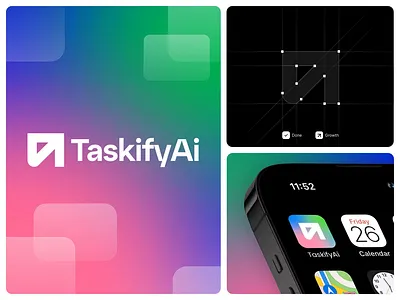 TaskifyAI Logo Design – Bright, Bold & Future-Driven aiapp appbranding appicon brandidentity branding brandinspiration brandmockup colorfulbranding designgrid gradientlogo logo logodesign logoinspiration logopresentation modernlogo productivityapp startupbranding task taskapp uidesign