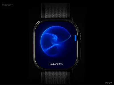 A voice interaction concept for smartwatches. ai assistant animation apple watch graphic design motion graphics orb orb style bot smart watch ui voice voice interface