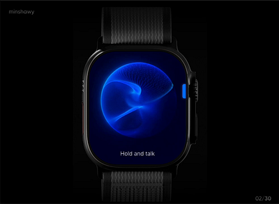A voice interaction concept for smartwatches. ai assistant animation apple watch graphic design motion graphics orb orb style bot smart watch ui voice voice interface