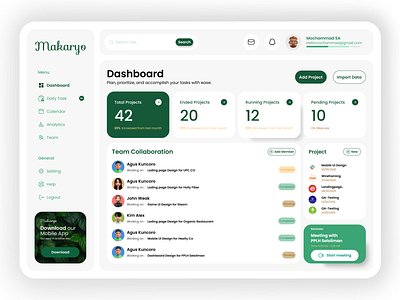 Makaryo - Dashboards UI Design 3d branding dashboard dribbble finance graphic design landing page mobile apps software ui design