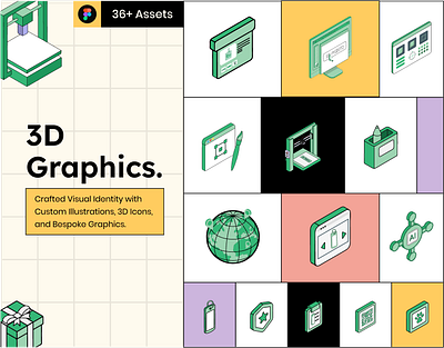 Visual Identity, Custom Illustrations & 3D Graphics 3d 3d graphic assets design 3d icons 3d icons design grafisch ontwerp graphic asstes design graphic design ui design ux design web design website assets design website design website development website ontwerp website ontwikkeling