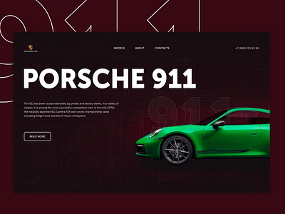 Porsche 911 Landing page 911 car concept design landing page porshe ui ux