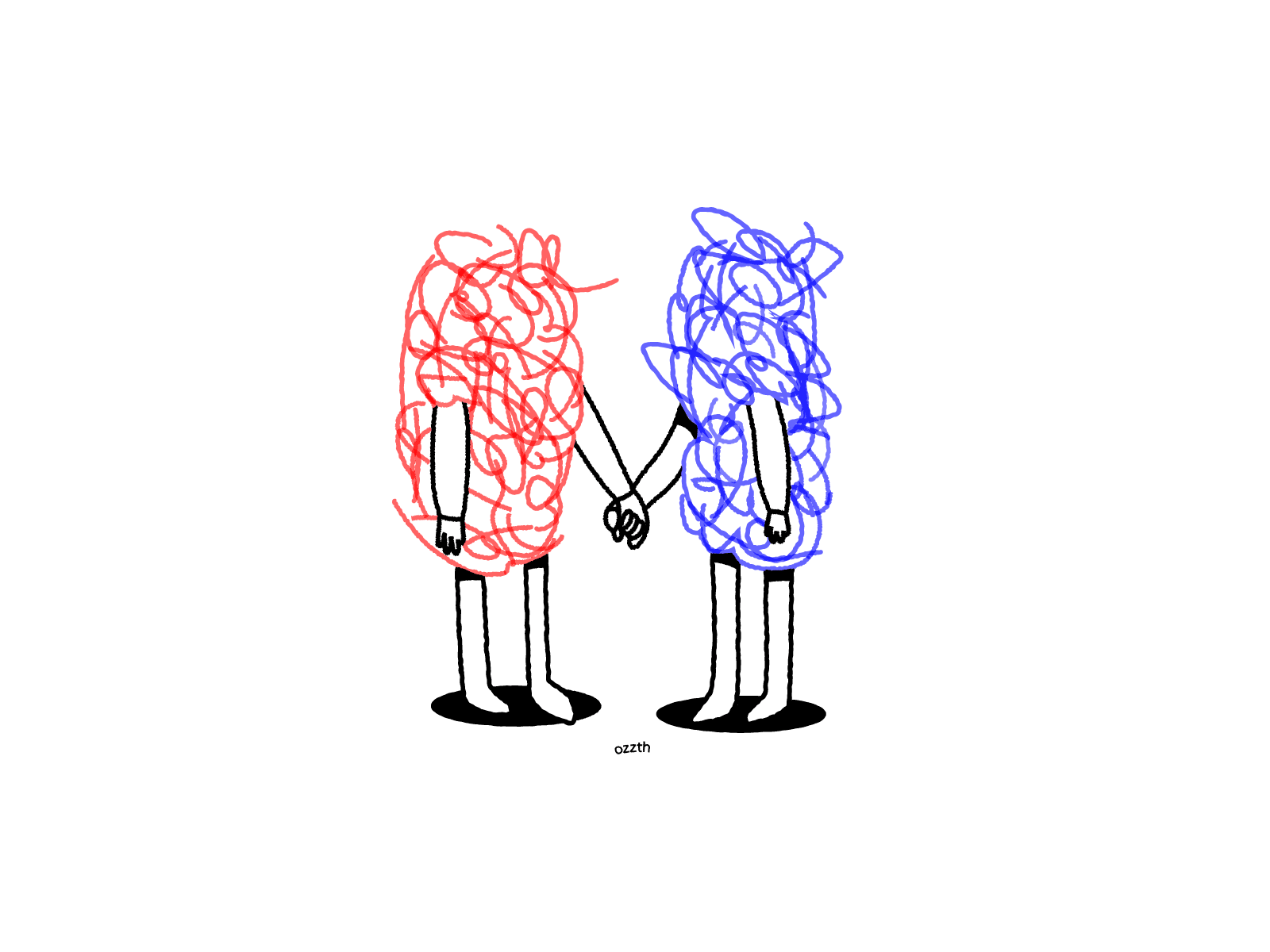 Lovers better half blackandwhite blue design embrace graphic design illustration infinite embrace lines love love is love lovers magic red