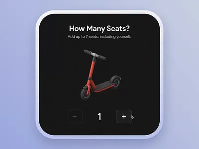 Stepper Counter 3d animation clean component counter daily ui dailyui design illustration interaction minimal simple stepper stepper counter steps ui ux vehicles