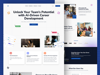 Modern Saas Landing Page – AI-Driven Career Development UI careergrowth cleanui dribbble hrtech landing page modern design official website saas startupdesign ui design uxui webdesign website