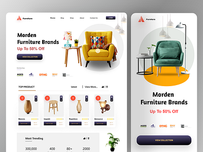 Morden Furniture Brands Website design figma graphic design landing page ui ux website