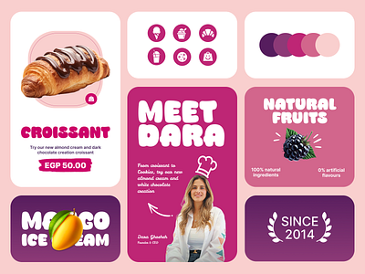 Branding for ice cream shop - DARA branding colorful ice cream identity ui ux