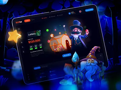 Lottery Page - Casino Interface bet betting branding casino casino spins crypto gambling game game leaderboard gaming igaming jackpot lottery lotto open case original games slots sports betting table games