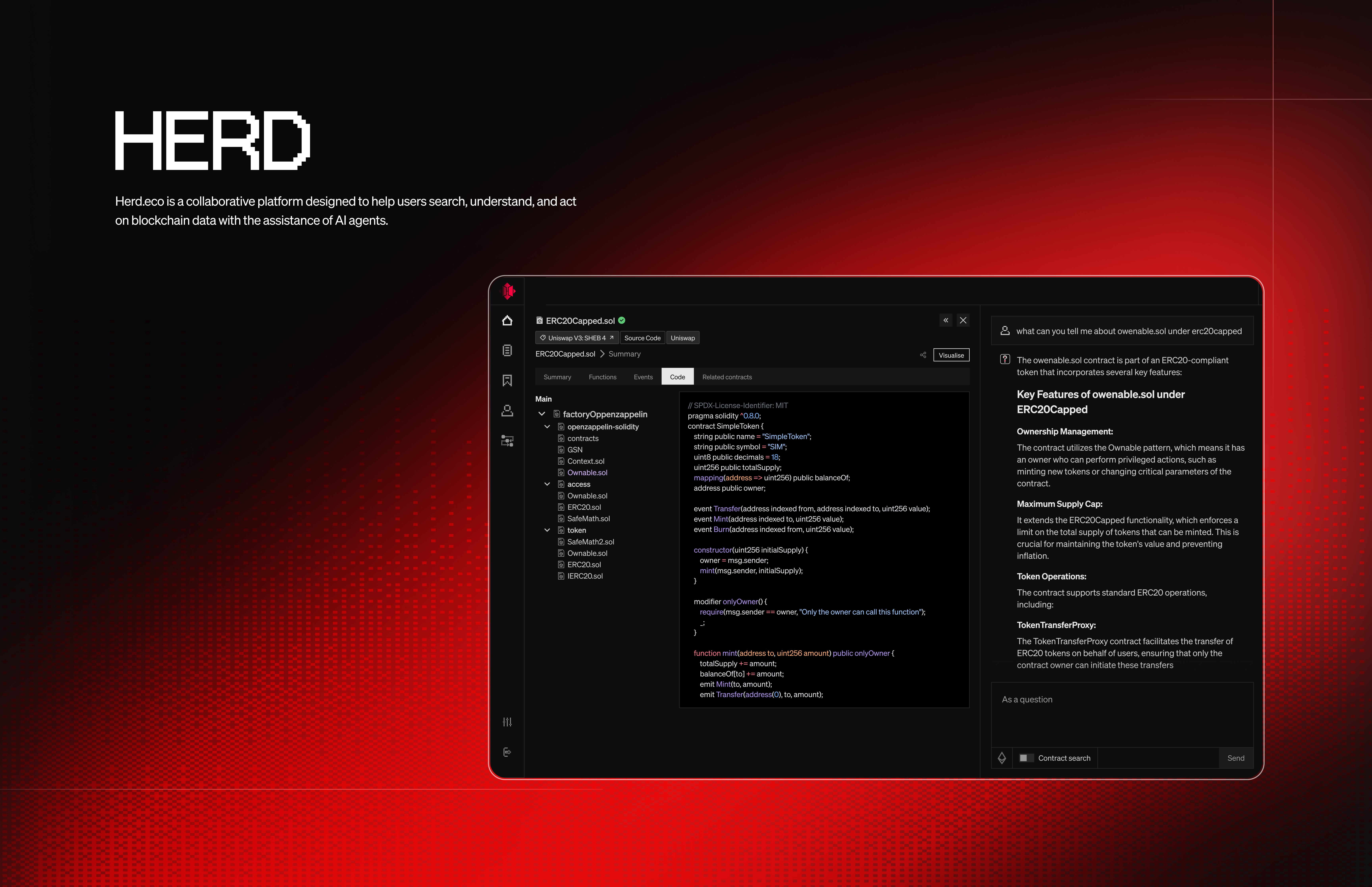 Herd Webapp Design ai ai chat chat webapp clean contract crypto dashboard design modern product product design smart contract ui ui design ux ux design web3 webapp