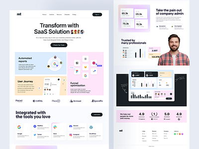MT SaaS Website Landing Page design figma graphic design landing page ui ux website