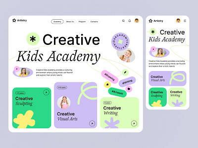 Artistry Kids Academy Website Design design figma graphic design landing page ui ux website