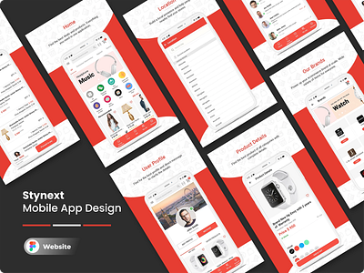 Stynext Mobile App Design UI/UX app application design designing figma graphic design landing page mobile mobileapp ui ux