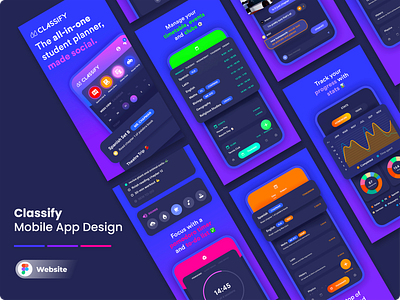 Classify student planner Mobile App UI/UX app application design desingning figma graphic design landing page mobileapp ui ux