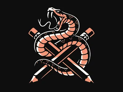 Snake Pencil Design | Serpent Logo DaseDesigns apparel apparel design art badge branding cobra creative dasedesigns drawing illustration logo logo design mascot pencil serpent sketching snake venom