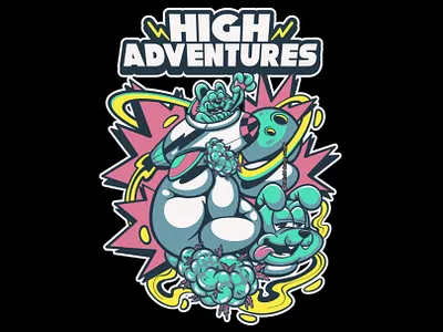 HIGH ADVENTURES - #artforsale art artwork branding cartoon clothing design illustration logo merch