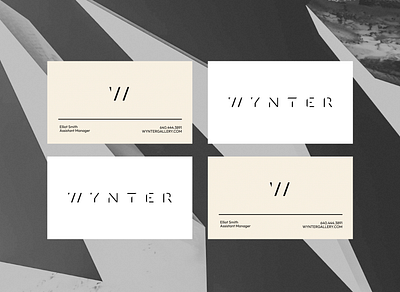 Wynter Gallery Brand Identity Design Business Cards branding business cards design gallery geometric graphic design icon logo mark minimal minimalism vector w