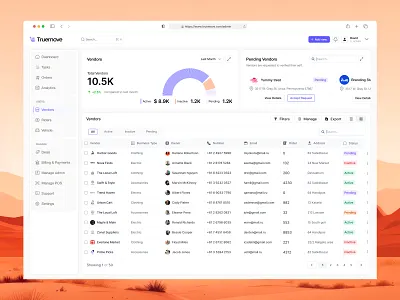 Logistic Vendor Management design design product service startup ui ux web website
