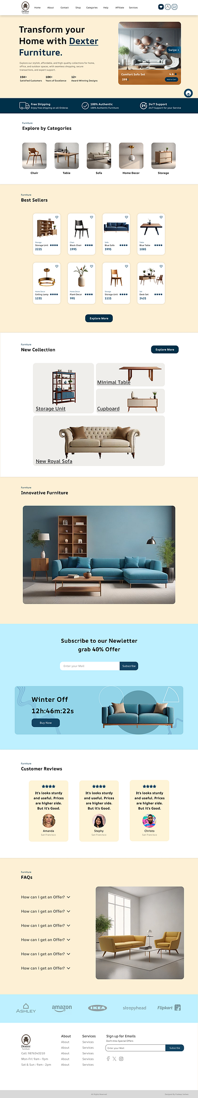 Furniture Buy Platform Design bean bag branding chair furniture graphic design landing page logo shop sofa ui