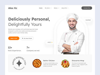 Chef portfolio website ui design chef portfolio website chef website chef website design culinery website figma designer figma ui designer figma website ui food website landing page landing page ui landingpage ui personal website portfolio website ui ux web ui website ui