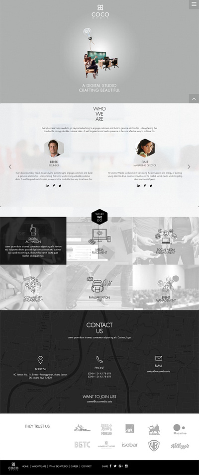 Cocomedia: Digital Activation & Engagement Platform landingpage ui ux website