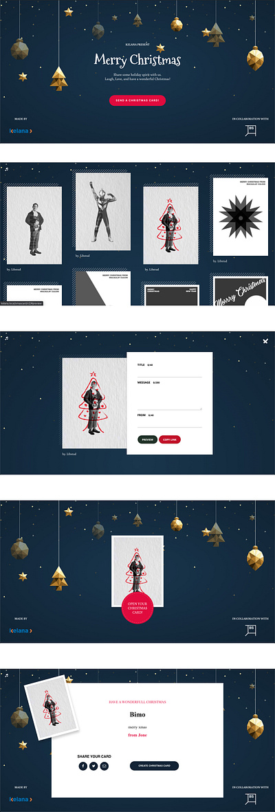 X-Mas Card: Personalized Christmas Greeting Web App ui ux webapp xmas