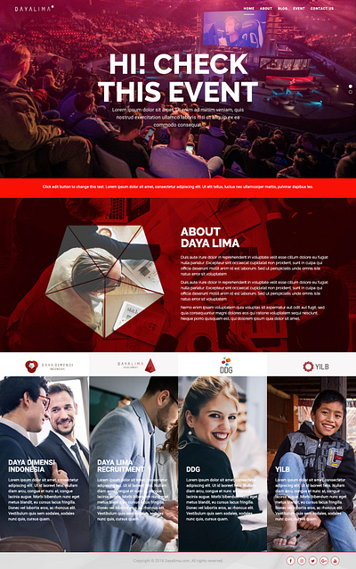 Dayalima: Event Information Landing Page event landingpage ui ux