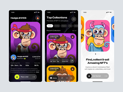 NFT Mobile App app crypto design graphic design mobile mobile app nft nft mobile app trade ui ux