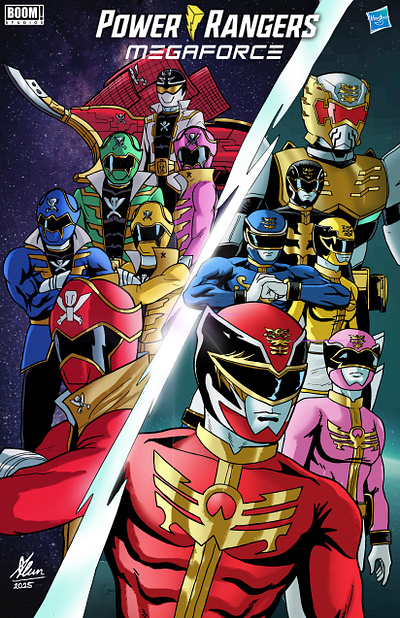 Power Rangers Megaforce - Boom! Studios art artist artwork branding character illustration characters comic artist comic cover comic style cover art crossover drawing event illustration poster poster ideas power rangers super sentai team tokusatsu